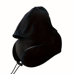 Adjustable hooded neck pillow for travel and relaxation