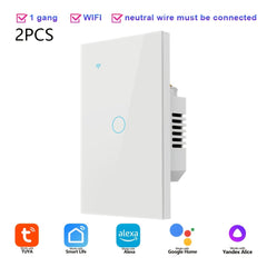 2-Pack Smart Wi-Fi Light Switch with Voice Control, US Standard, 1-4 Gang