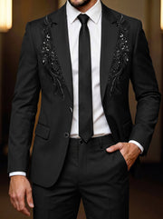 Black Beaded Evening Suit for Men