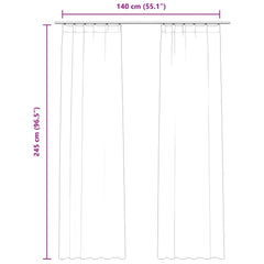 Blackout Curtains with Hooks, 2 Pieces, Velvet