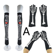 Halloween Skeleton Tights & Gloves Set