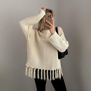 Casual All-match Solid Color Knitted Top for Women