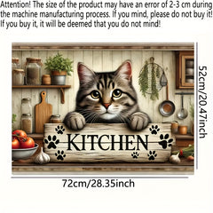 Large Non-Slip Stove Cover with Cute Tabby Cat Design – Protective Burner Protector