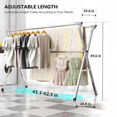 Foldable Metal Clothes Drying Rack for Indoor and Outdoor Use