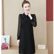 Plus-size Womens Dress Figure-flattering Faux Two-piece Midi Skirt