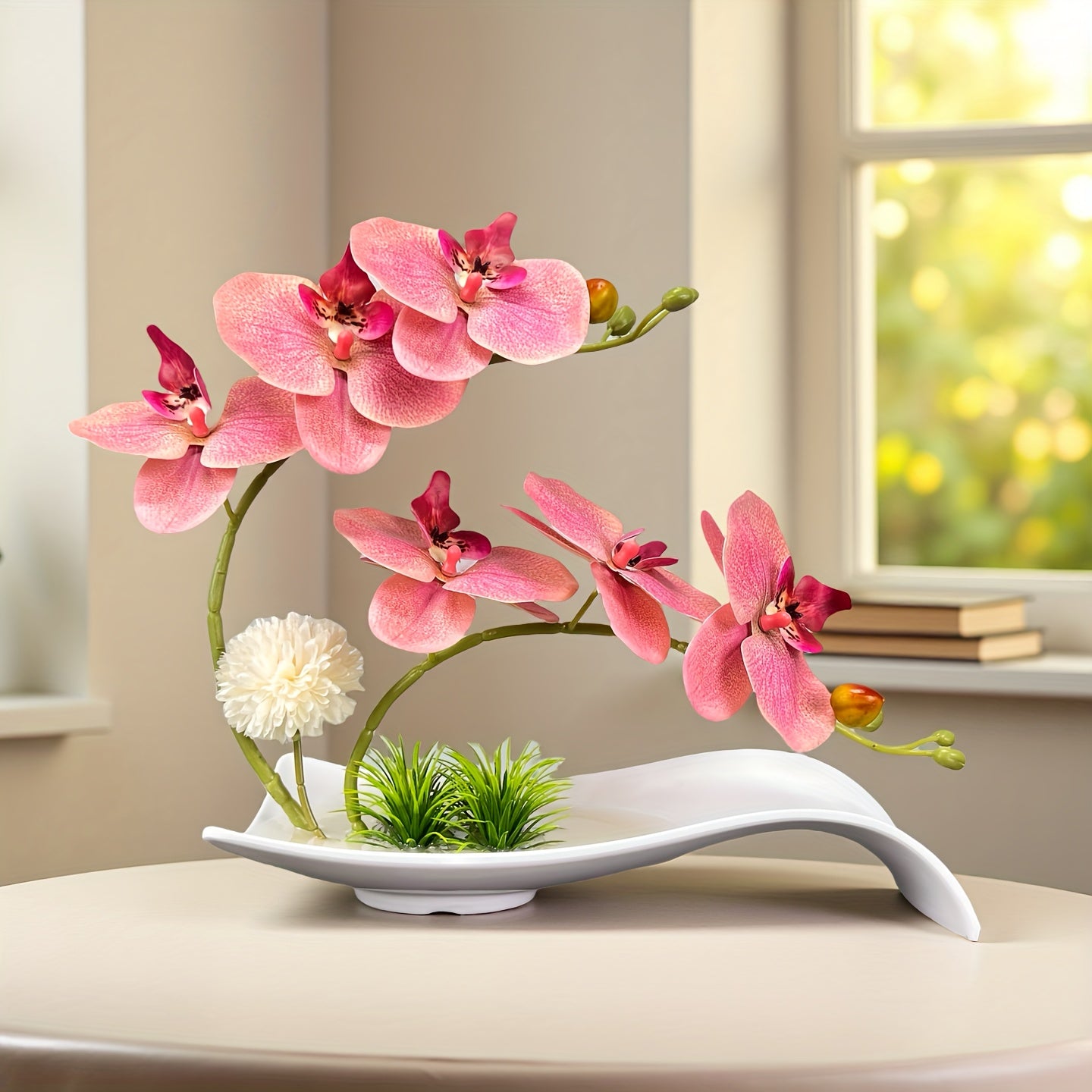 Artificial Phalaenopsis Orchid Potted Plant, Indoor Decor, Preserved Flower Arrangement, Fake Orchid Potted Plant, Orchid Potted Plant, Decorative Floral Arrangement, Living Room Tabletop, Home…