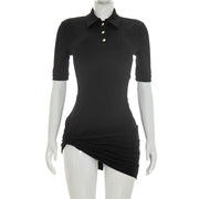 Chic Patchwork Asymmetrical Bodycon Dress