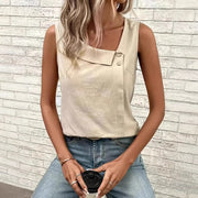 Women's Casual Button Vest Set