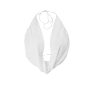 Summer Halterneck Vest Top – Backless, Short Sleeve, Solid White