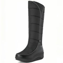 Women's Winter Warm Platform Wedge Snow Boots with Thick Sole and Round Toe