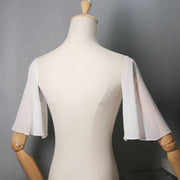 Sun Protection Oversleeve with Ruffles - White