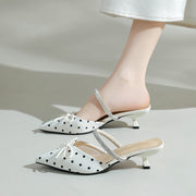 Romantic Polka Dot Kitten Heels