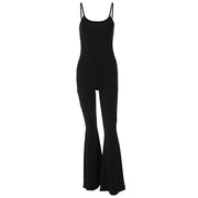 Women's Slim-Fit Solid Suspender Jumpsuit