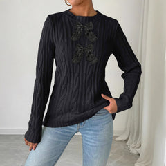 Round-neck Pullover Simple Base Layer Machine-knit Sweater