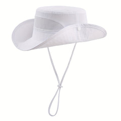 Mesh bucket hat for kids with wide brim sun protection
