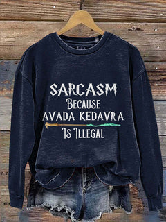 Women's 3D Print Letter Pullover Sweatshirt