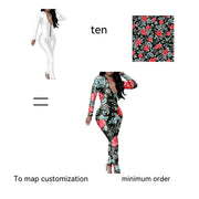 Women's Long Sleeve Zippered Bodycon Jumpsuit