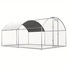 Heavy-duty metal chicken coop with waterproof uv-resistant cover