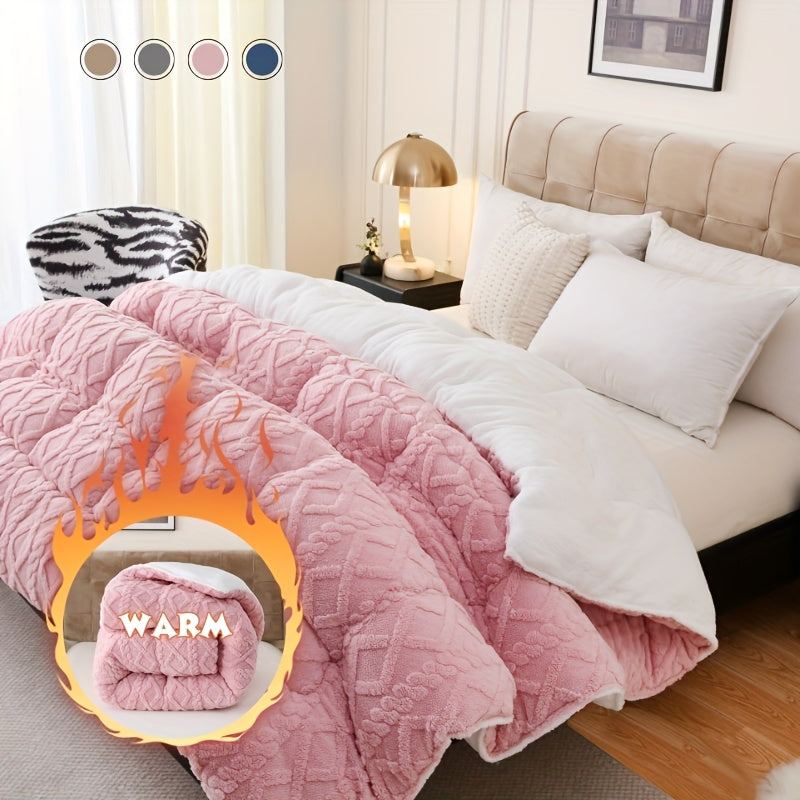 Luxurious Taffeta Comforter Extra Thick And Soft Plush Sherpa Double Sided Thick