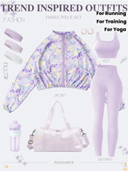 Lavender Women's 3-Piece Yoga Set