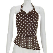 Polka Dot Halter Neck Camisole for Women