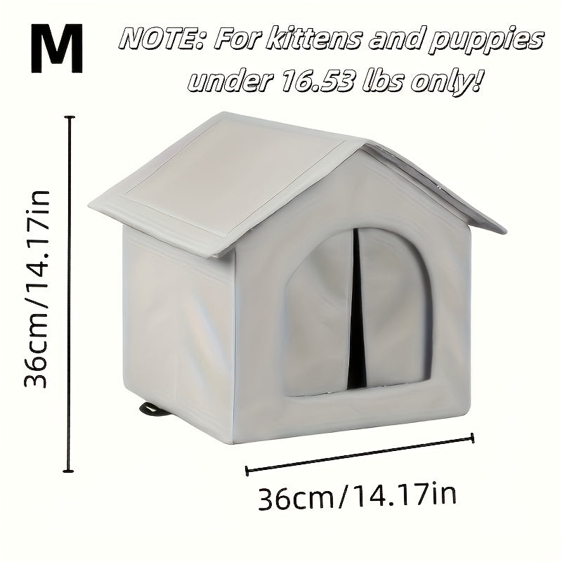 Autumn and Winter Black Pet House for s and Dogs, Outdoor Shelter, All-Season Use, House Outdoor Ice Shelter with Insulation, Removable Foldable, Durable Stylish Ice House For
