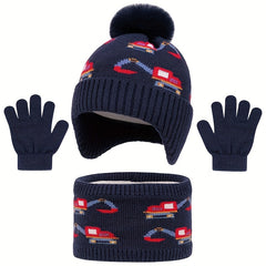 Winter warm set for kids ages 3-10 – hat, scarf and gloves