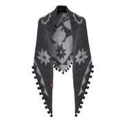 Warm Double-Sided Wool Shawl Reversible Cloak