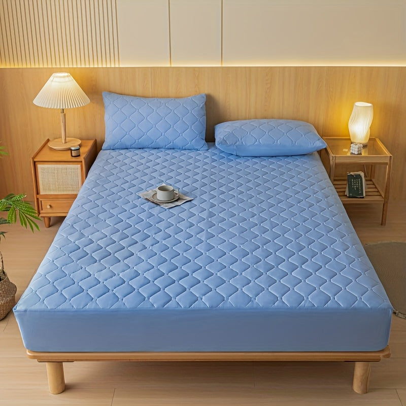 Waterproof Mattress Protector | Embossed Design Quiet Fitted Sheet Thickened Cover Single