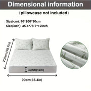 Green 100% Bamboo Fiber Mattress Protector Cooling Breathable Bed Cover With 3D