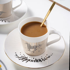 Unique Stripe Pattern Ceramic Coffee Cup