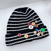 Warm Winter Knitted Hat with Cute Pile Heap Design