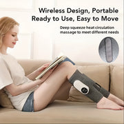 Cordless air compression leg massager with 3 intensity levels
