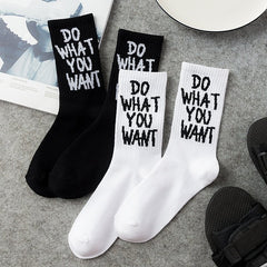 Classic Black and White Cotton Socks for Women