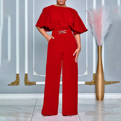 Elegance Plus Size High Waist Wide Leg Jumpsuit