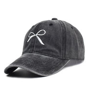 Retro Distressed Bowknot Baseball Cap for Women