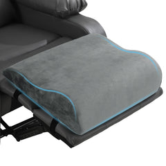Gray recliner leg pillow with lumbar support and washable cover