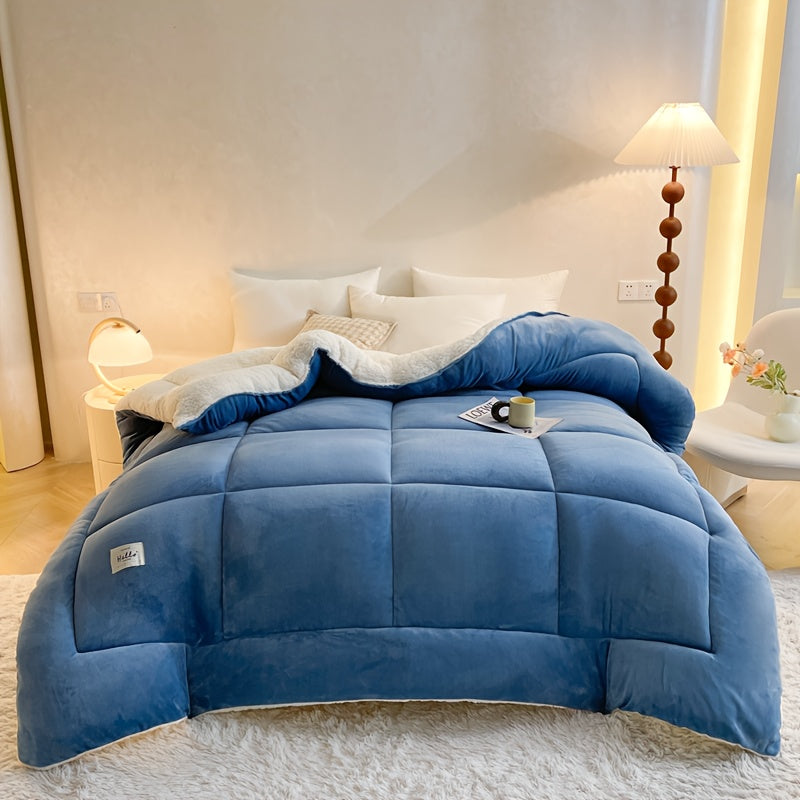 Thick Soft Comforter Lamb Quilt Ultra Breathable All Season Cover Quilt Double