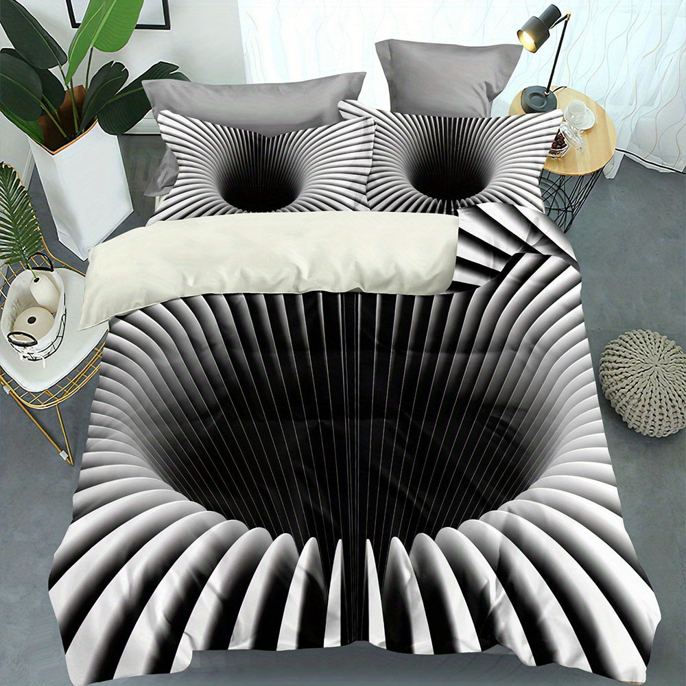 Duvet Cover Set Black Hole Print Bedding Set Soft Comfortable Duvet Cover