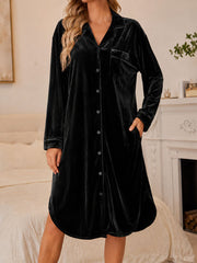 Women's Velvet Lapel Single-Breasted Mini Dress