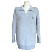 Cozy Imitation Mink Velvet Polo Collar Knit Sweater