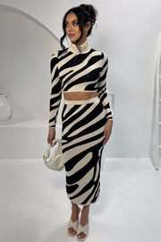 Striped Slim-fit Sheath Skirt Suit for Women