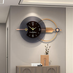 Large quartz wall clock with metal and acrylic design