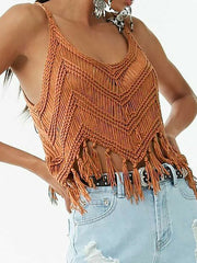 Knit Tassel Pullover - Casual Sling Style Sweater