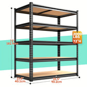 Heavy-duty 5-tier industrial shelving unit with 3000 lb capacity