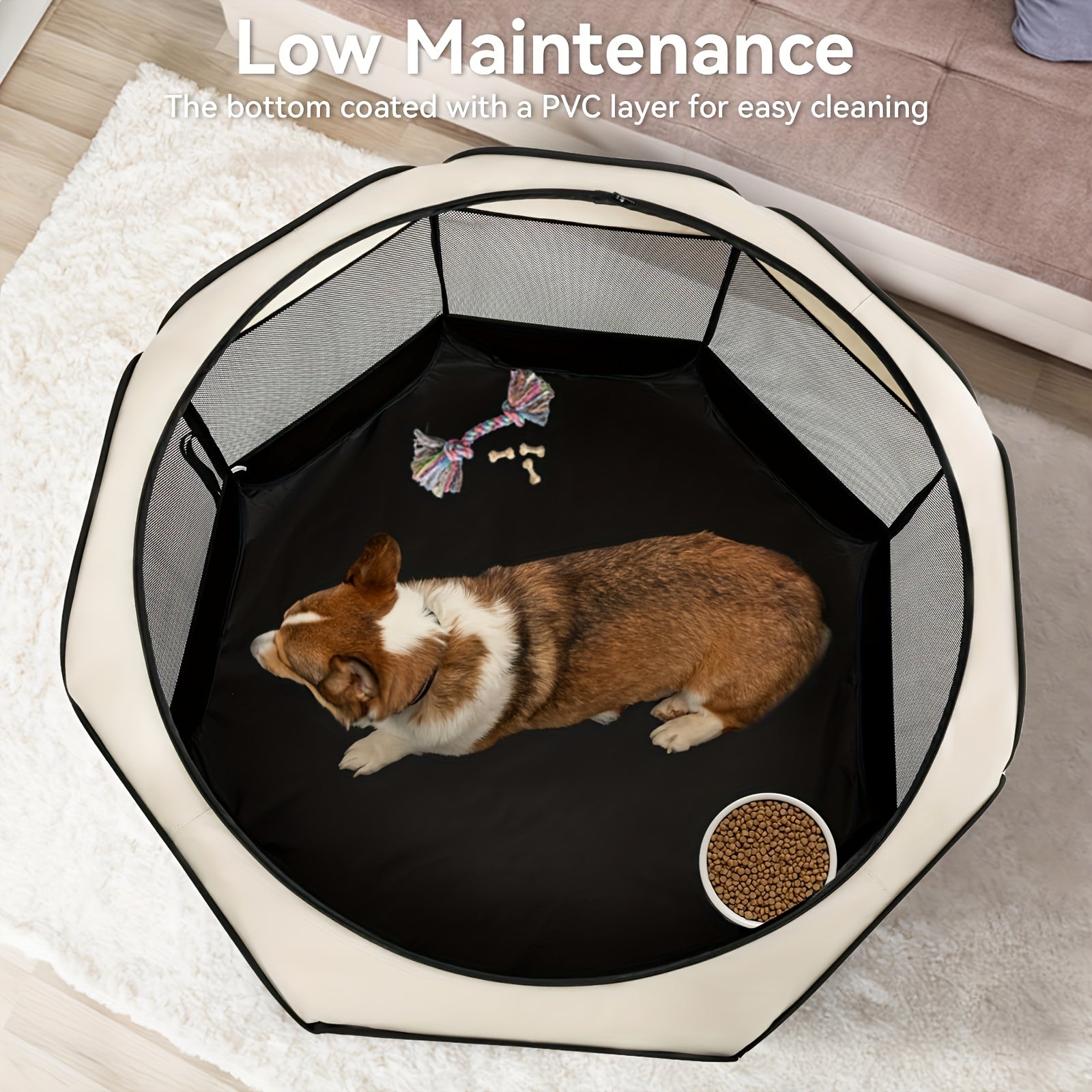 Octagonal Pet Fence, Pet Tent, Cat Cage, Cat Delivery Room, Dog Bed, Cat Bed, Small Pet Dog Cage, Oxford Fabric Scratch-Resistant Foldable Dog Cage Cat House All-Seasons Universal