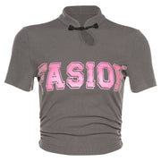 Slim-Fit Midriff-Open Crew Neck Tee – Effortless Chic & Comfort