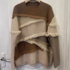 Thickened Tassel Design Knit Sweater for Fallwinter, New Styleouterwear or Layering Piece for Women