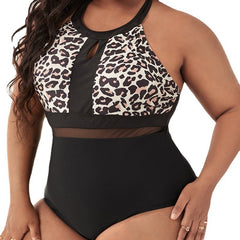 Plus Size Leopard Print Bikini Swimsuit