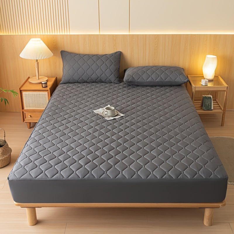 Waterproof Mattress Protector | Embossed Design Quiet Fitted Sheet Thickened Cover Single